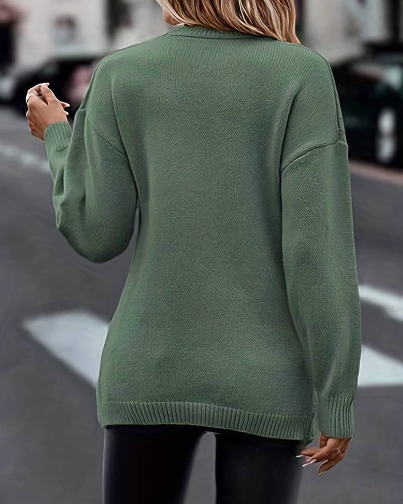 Stilla | V-Udsnit Pullover med Lange Ærmer