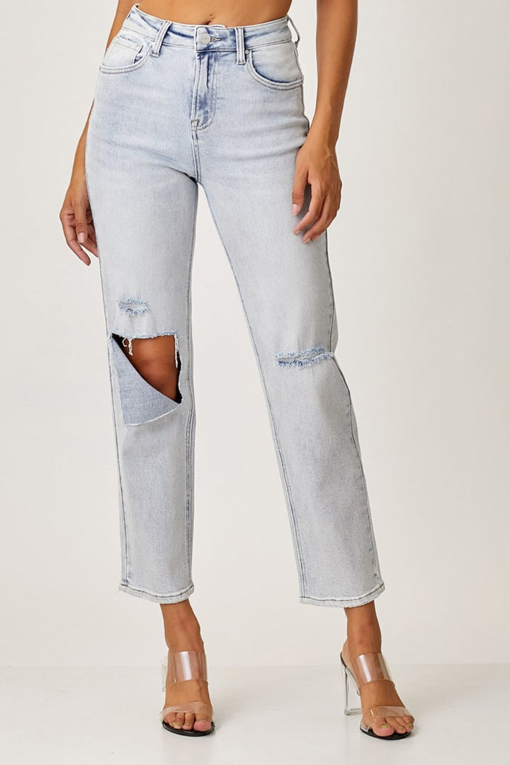 Stilla | High Rise Distressed Relaxed Jeans