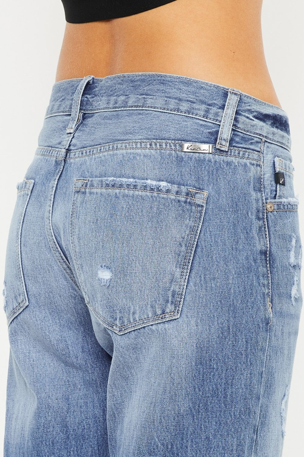 Stilla | Mellemhøjde Distressed Straight Jeans