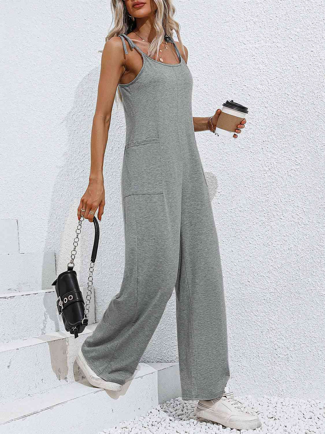 Stilla | Skulder Bred Ben Jumpsuit Med Lommer
