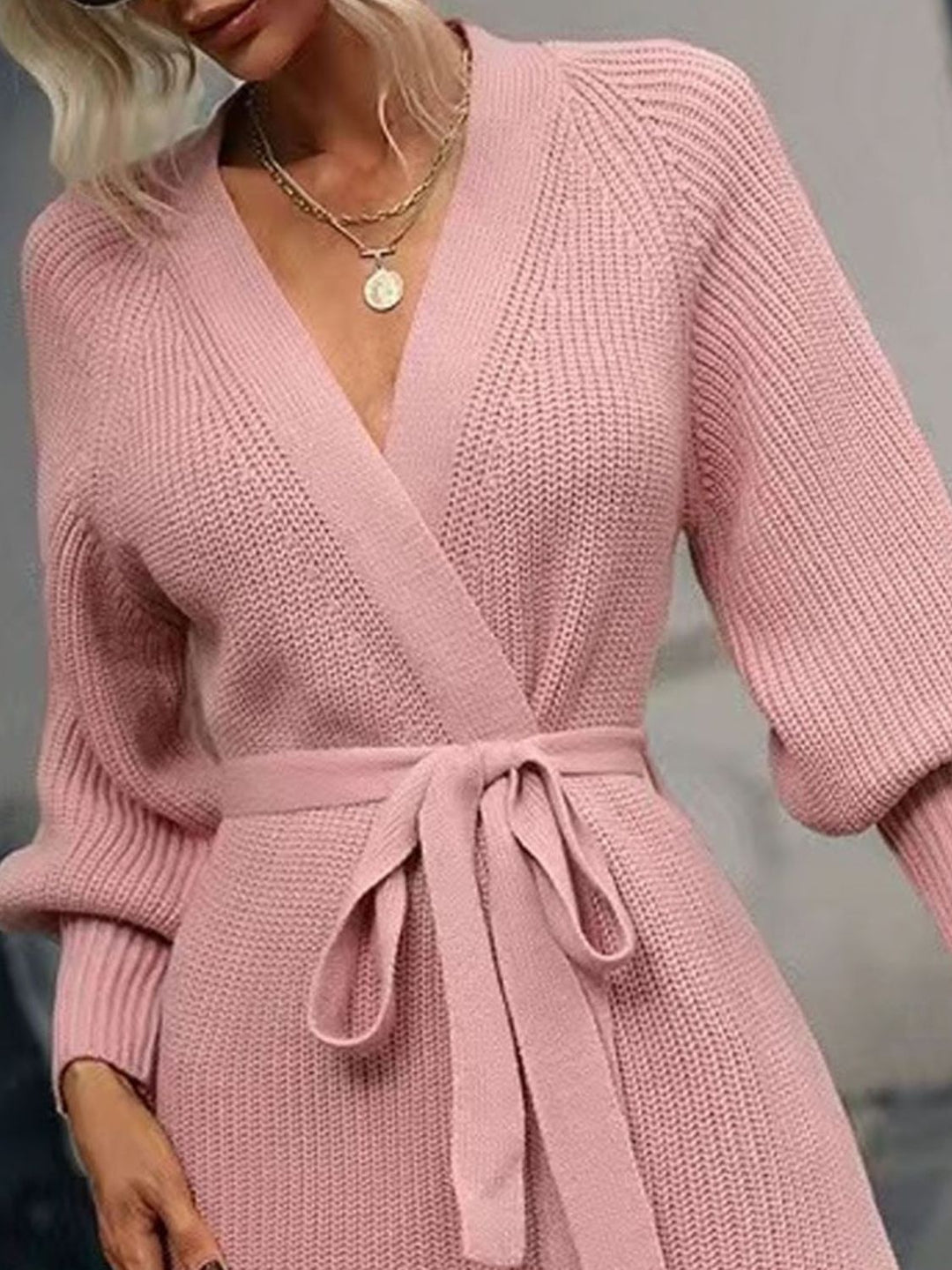 Stilla | Front Lantern Sleeve Tied Cardigan