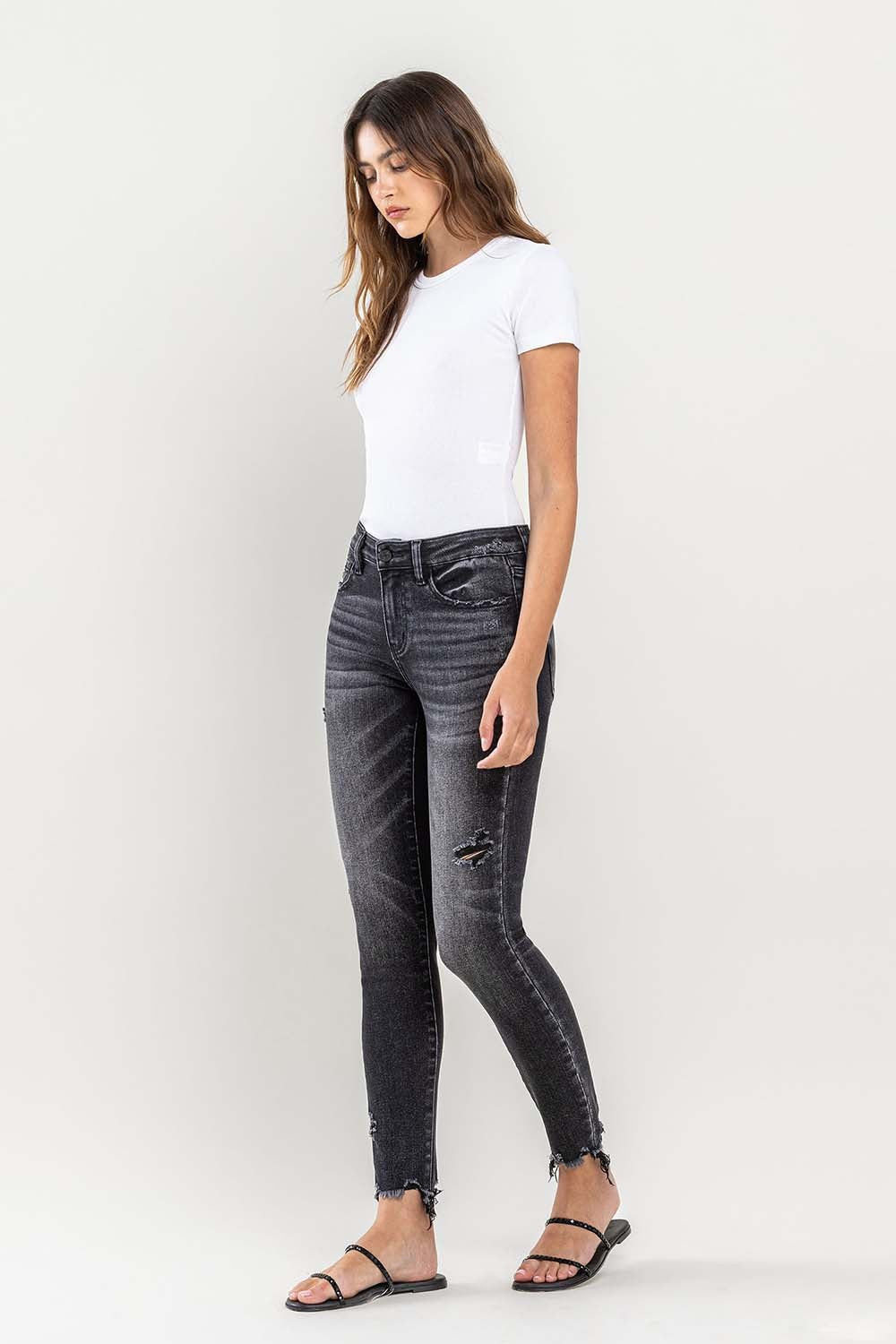 Stilla | Raw Hem Cropped Skinny Jeans
