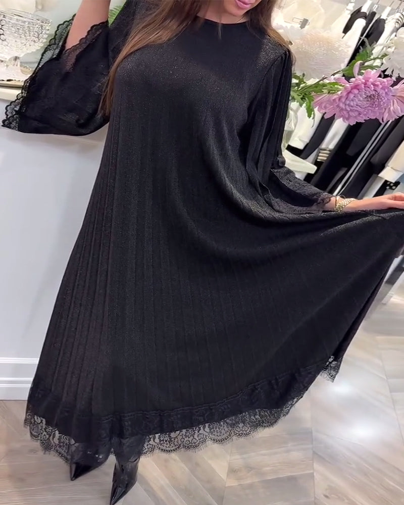Stilla | Rund halsudskæring Løs blonde patchwork