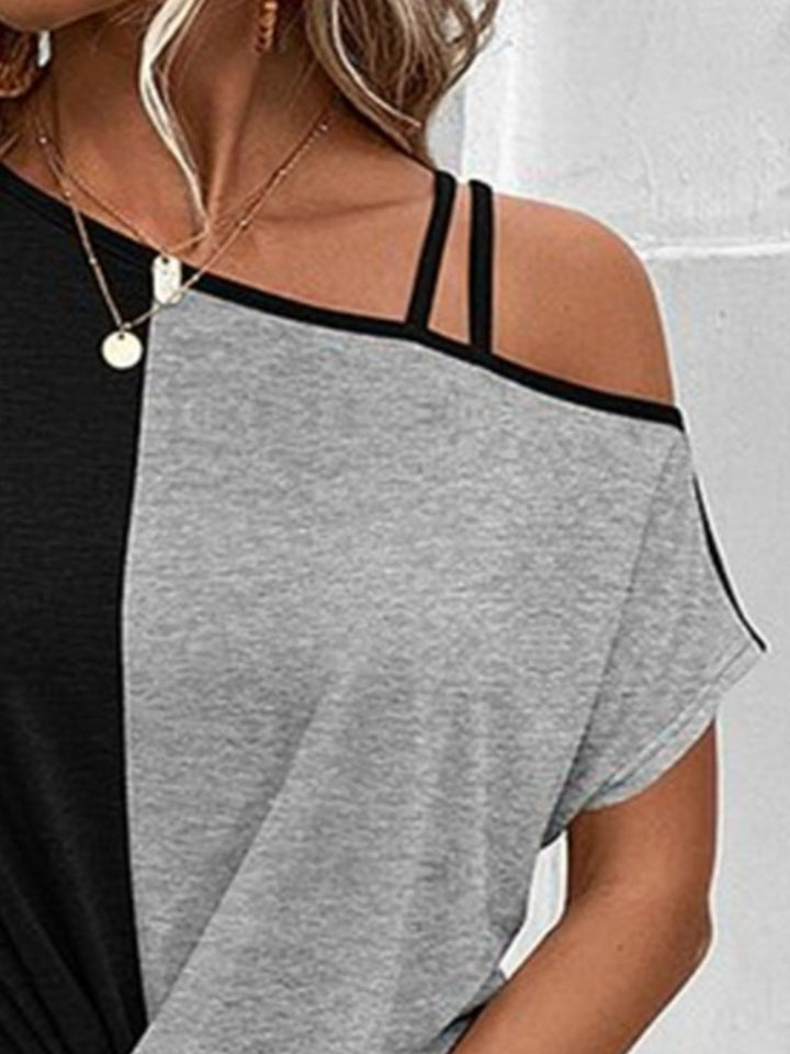 Stilla | Asymmetrisk Hals Kort Ærme T-Shirt