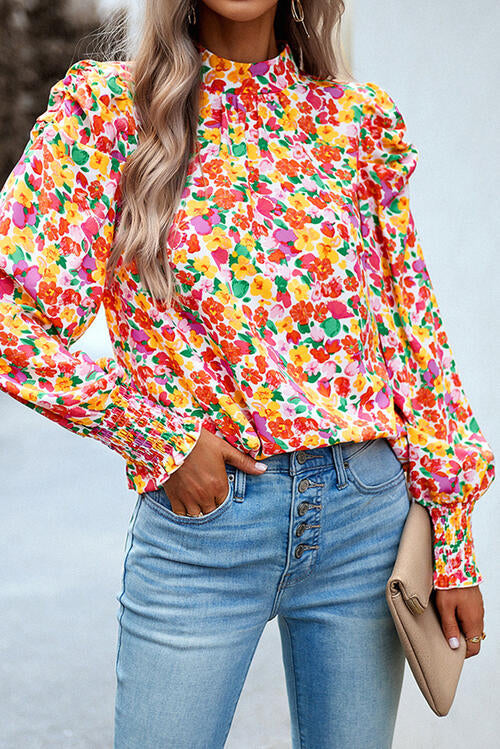 Stilla | Smocked Lantern Sleeve Bluse