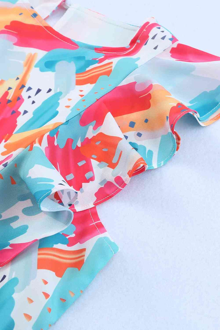 Stilla | Rund Hals Ruffle Peplum Top