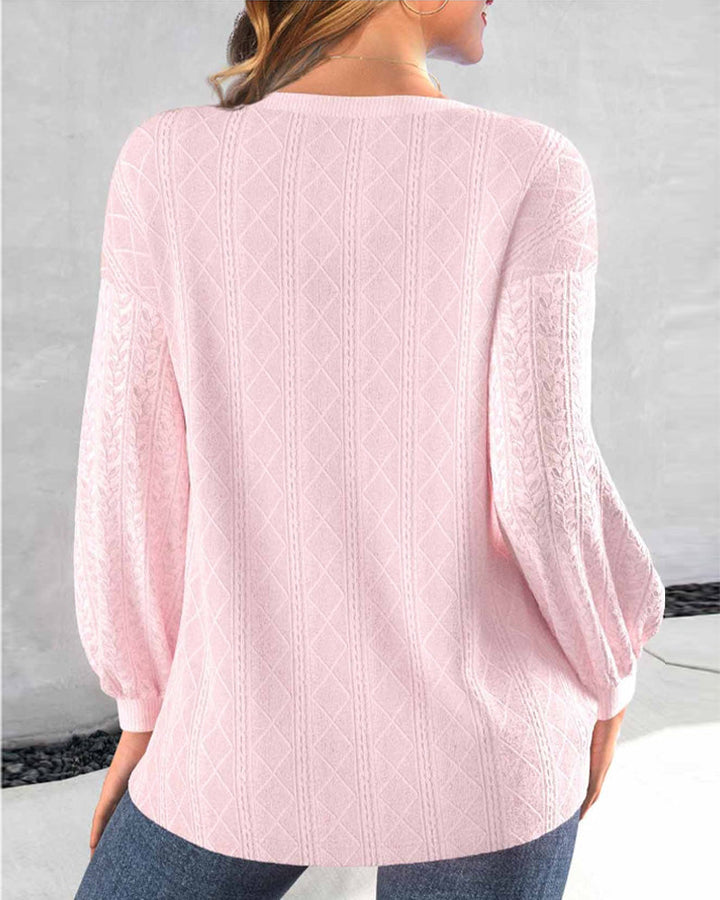 Stilla | Ensfarvet Sweatshirt med knapper