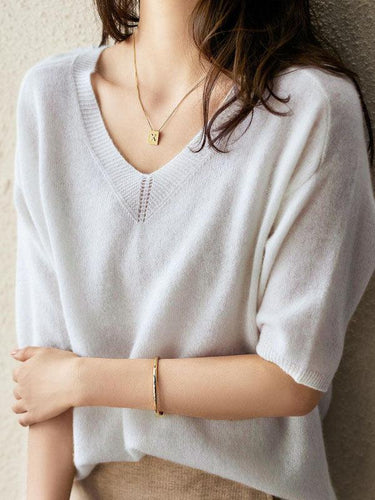 Stilla | Luksuriøs Blød Cashmere V-Hals Sweater til Kvinder