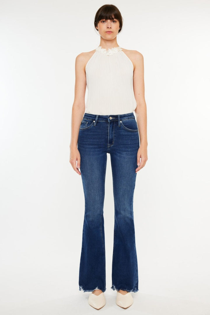 Stilla | Cat's Whiskers Raw Hem Flare Jeans