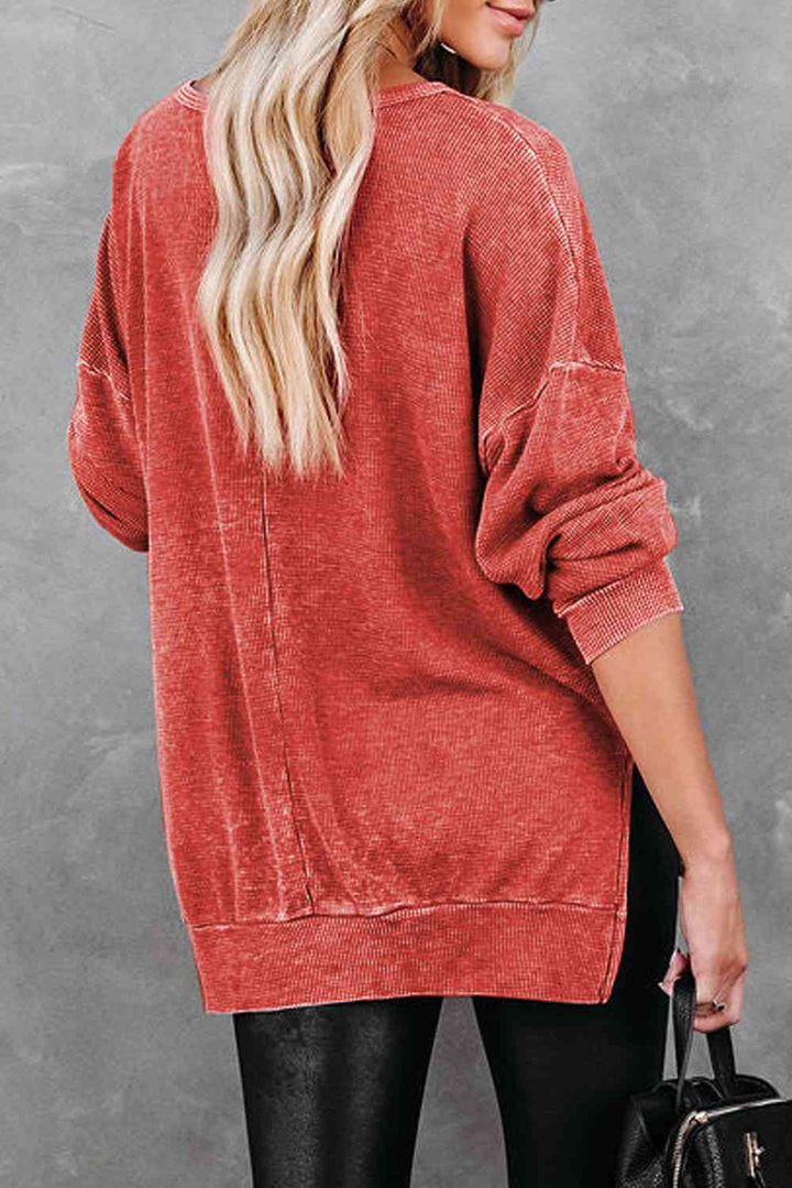 Stilla | Strik Side Slit Drop Shoulder Sweatshirt