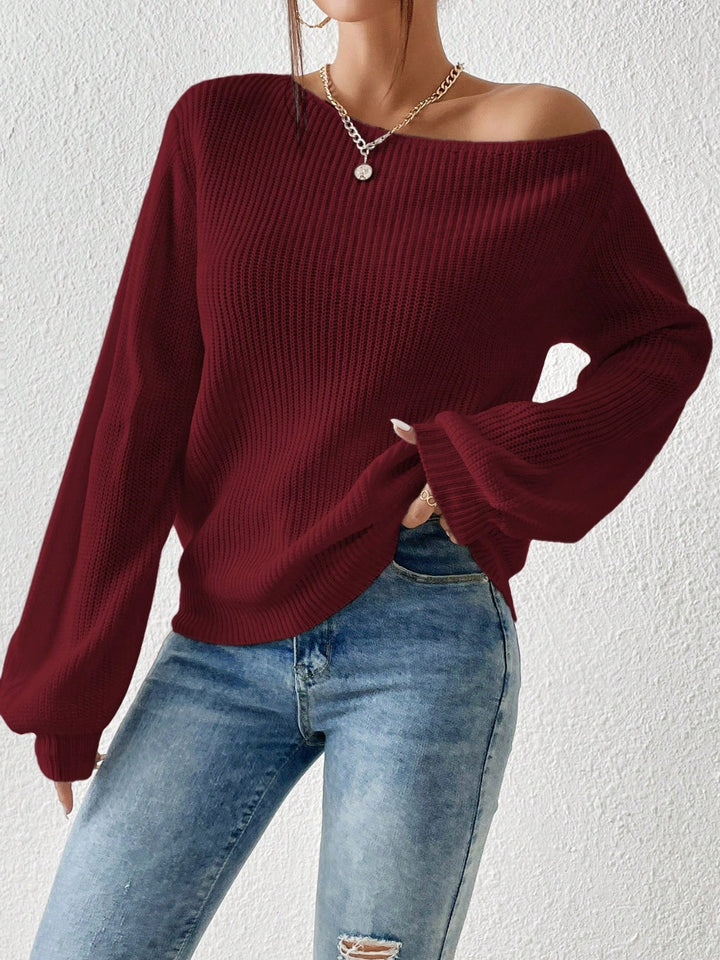 Stilla | Enkelt Skulder Langærmet Sweater