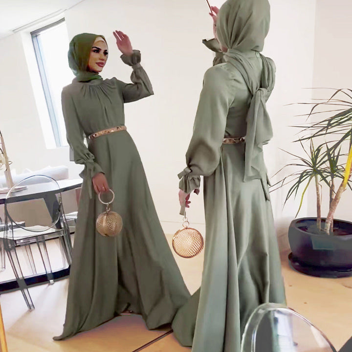 Skovae | Elegant Satin Bundet Kjole