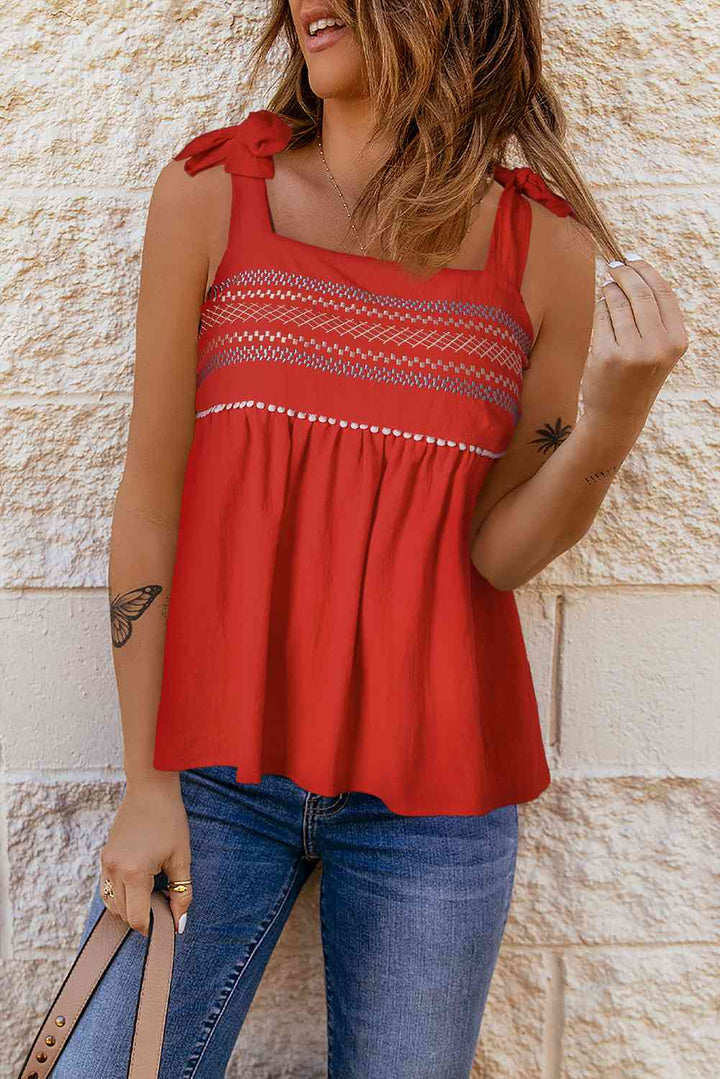 Stilla | Tie-shoulder Babydoll Tank