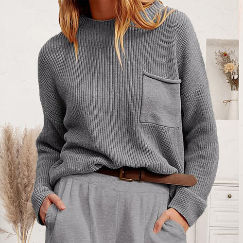 Stilla | Drop Shoulder Sweater Med Lomme