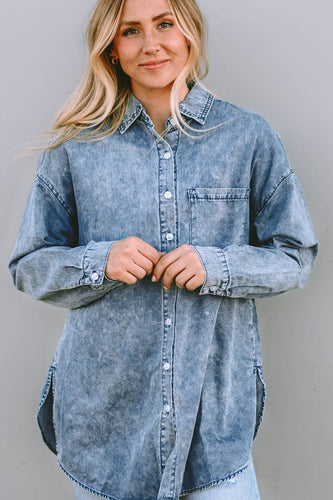 Stilla | Up Dropped Shoulder Denim Top