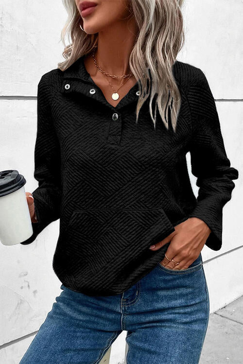 Stilla | Snap Button Langærmet Sweatshirt
