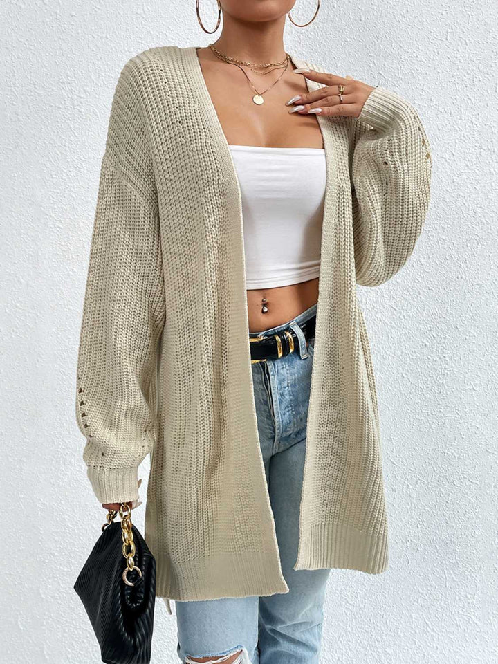 Stilla | Front Dropped Shoulder Slit Cardigan
