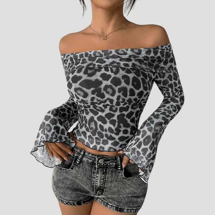 Stilla | Leopardprint Off Shoulder Top