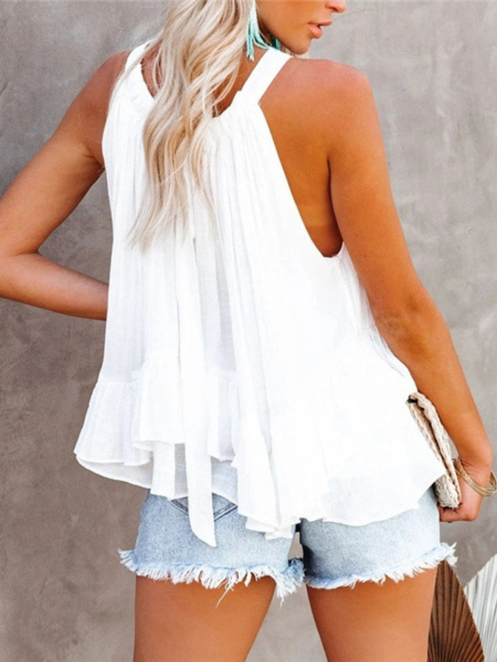 Stilla | Størrelse Ruched Rund Hals Tank