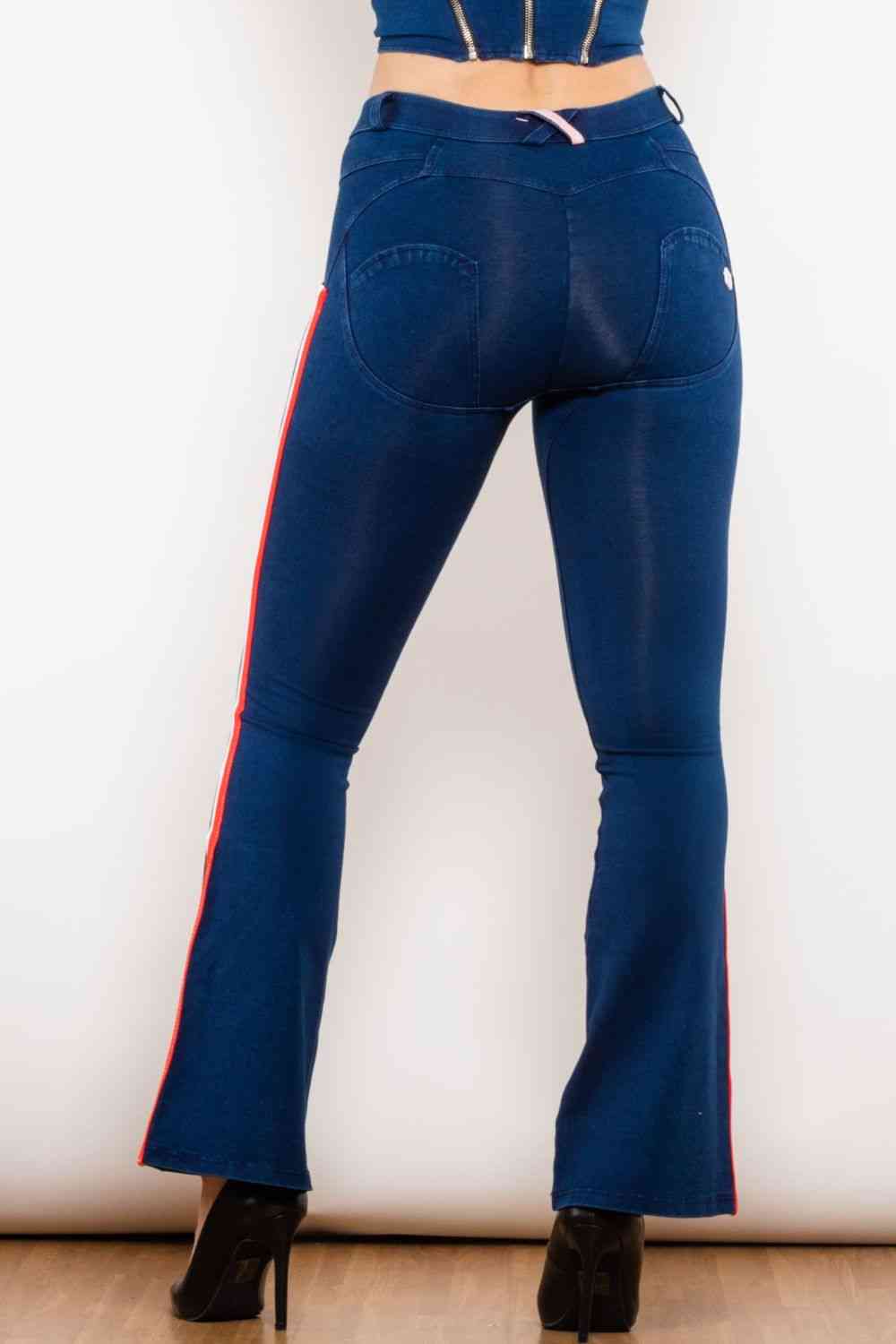 Stilla | Stripe Buttoned Bootcut Jeans