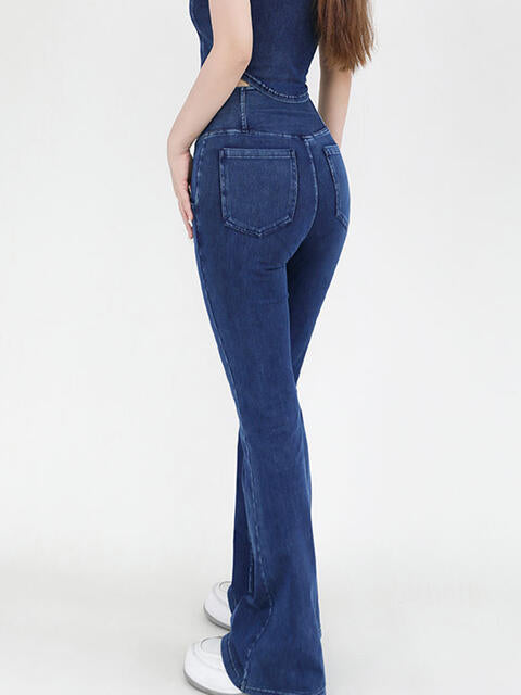 Stilla | Talje Bootcut Jeans Med Lommer