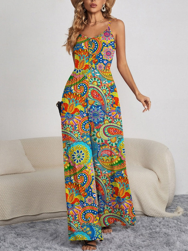 Stilla | Knap Spaghetti Strop Bred Ben Jumpsuit