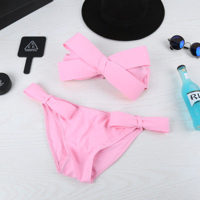 Dame Bandeau Bikini med iøjnefaldende sløjfer Skovae