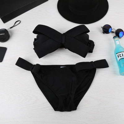 Dame Bandeau Bikini med iøjnefaldende sløjfer Skovae