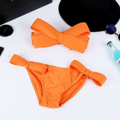 Dame Bandeau Bikini med iøjnefaldende sløjfer Skovae