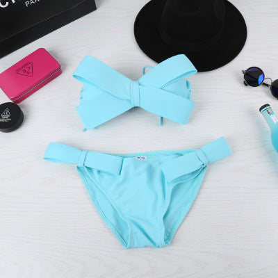 Dame Bandeau Bikini med iøjnefaldende sløjfer Skovae