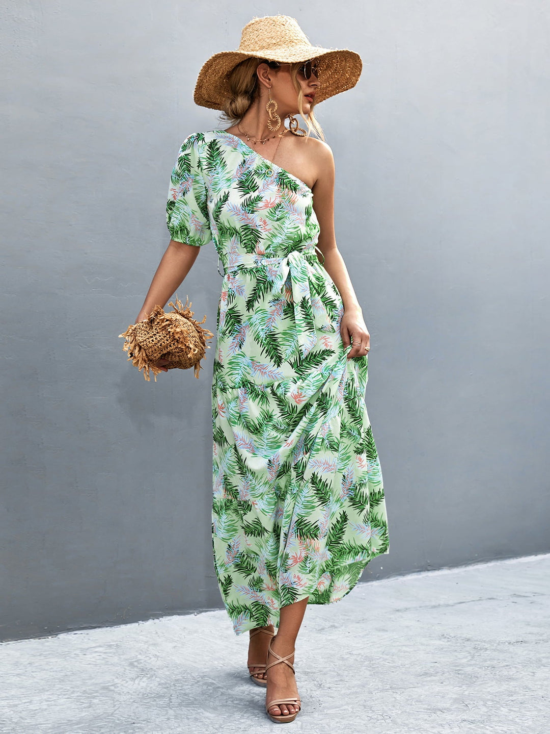 Stilla | Bindebåndtalje One Shoulder Maxi Kjole