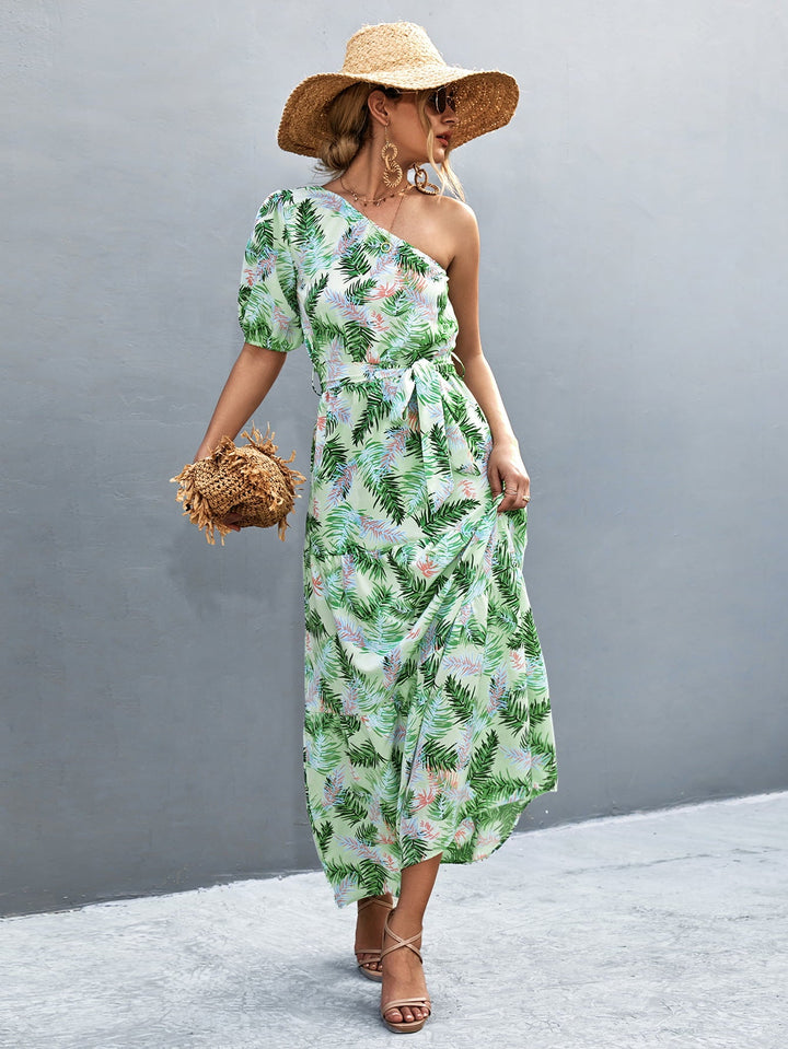 Stilla | Bindebåndtalje One Shoulder Maxi Kjole