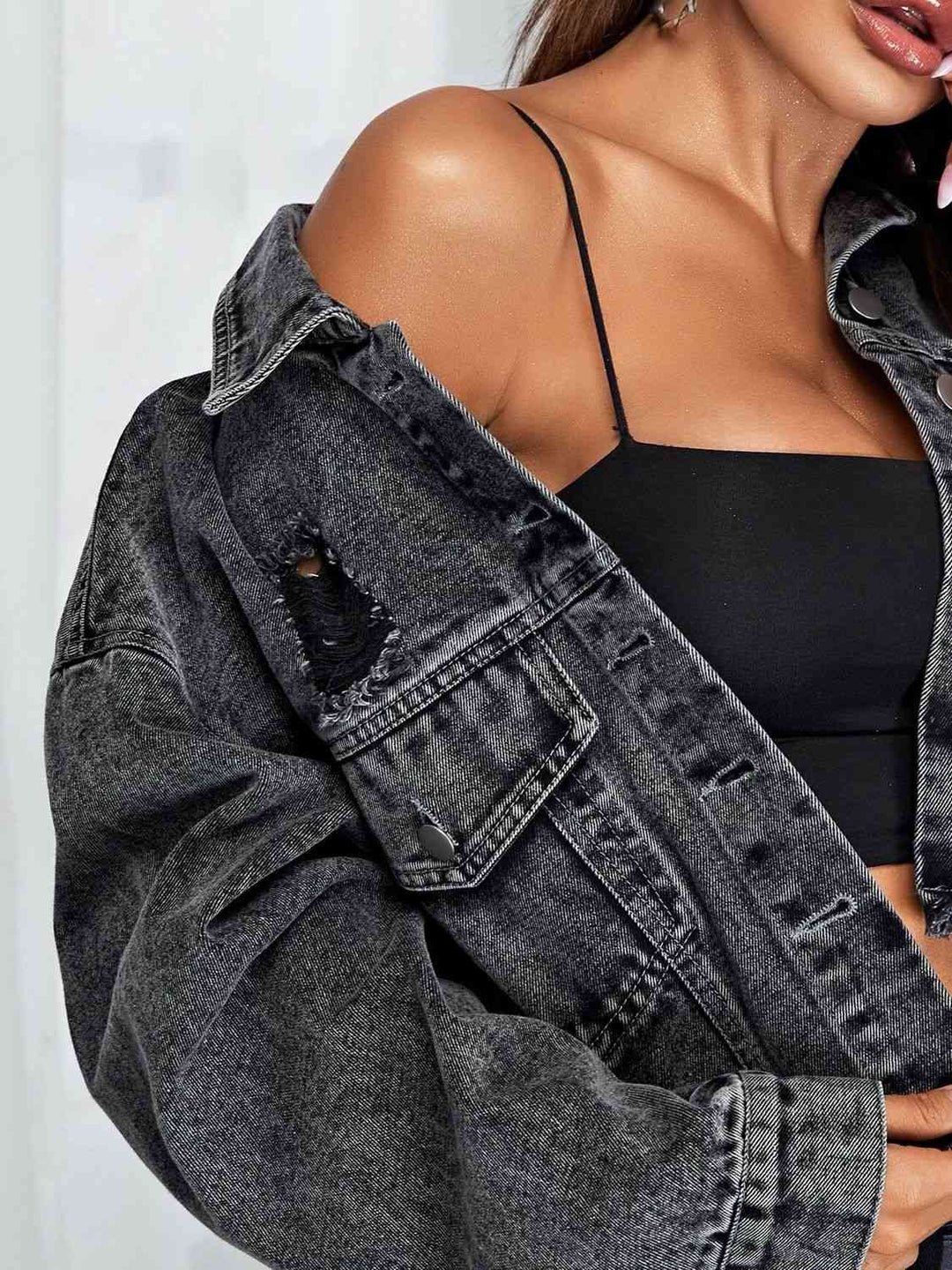 Stilla | Skulderkrave Denim Jakke