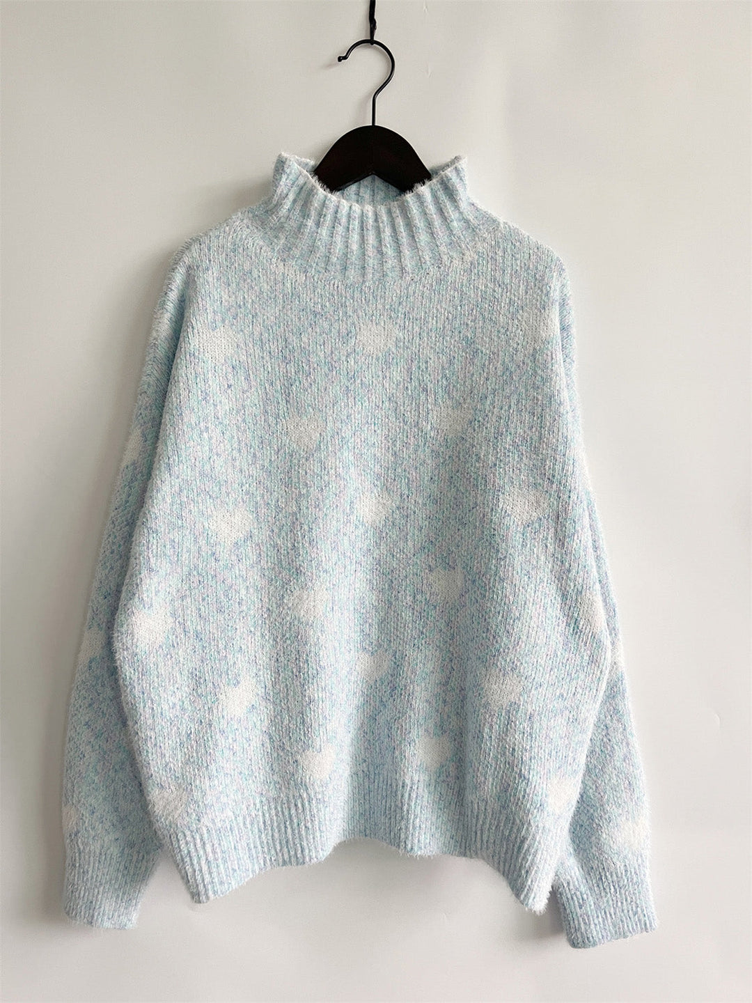 Stilla | Heathered Turtleneck Drop Shoulder Sweater