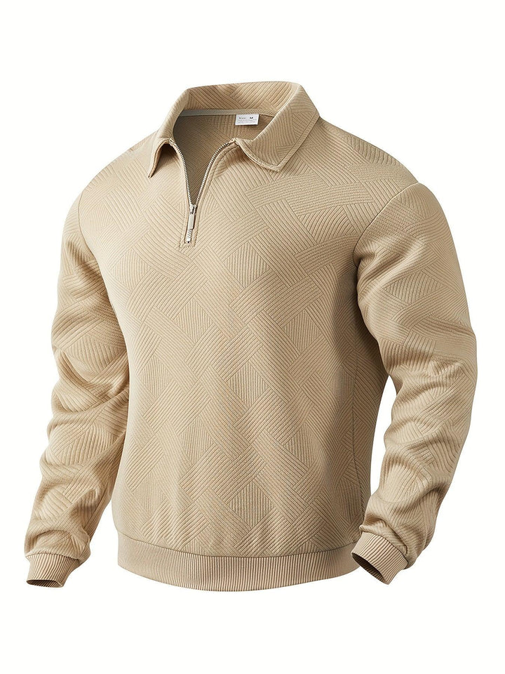 Stilla | Jacquard Halv-zip Sweatshirt