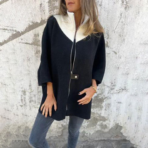 Stilla | Stilfuld To-Farvet Lang Jakke til Elegante Lag-På-Lag Looks