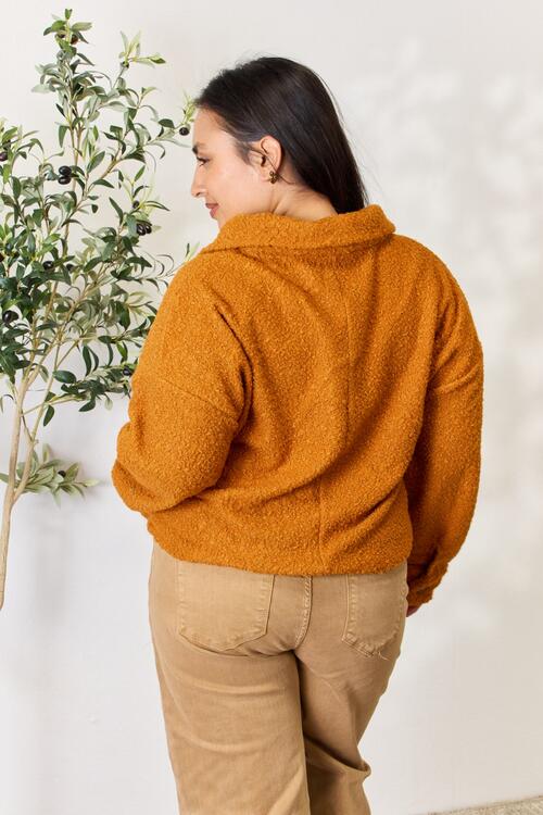Stilla | Code Fuld Størrelse Halv Knap Turtleneck Sweatshirt
