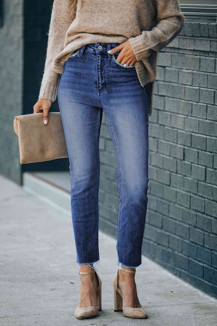Stilla | Talje Raw Hem Skinny Jeans