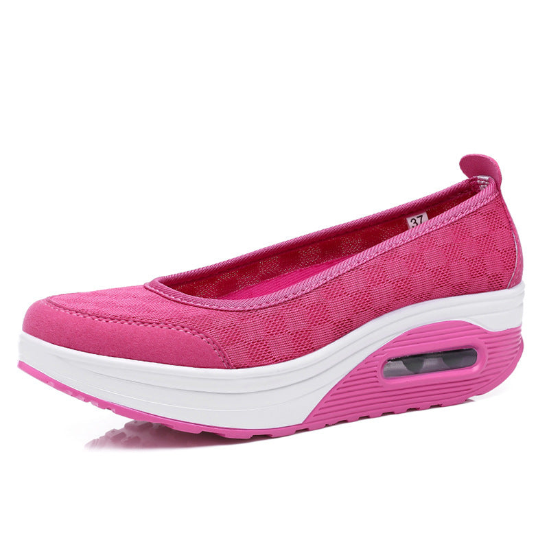 Damer nan Slip-on kile ballerina med synlig hæl luftkammer og stødabsorberende kile sål Skovae