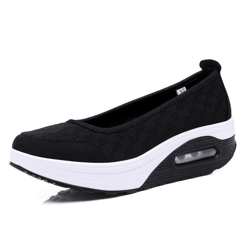 Damer nan Slip-on kile ballerina med synlig hæl luftkammer og stødabsorberende kile sål Skovae