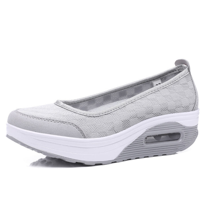 Damer nan Slip-on kile ballerina med synlig hæl luftkammer og stødabsorberende kile sål Skovae