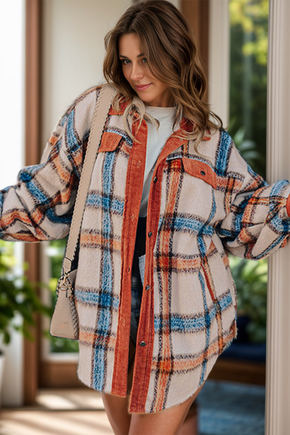 Stilla | Plus Size Plaid Button Down Jakke