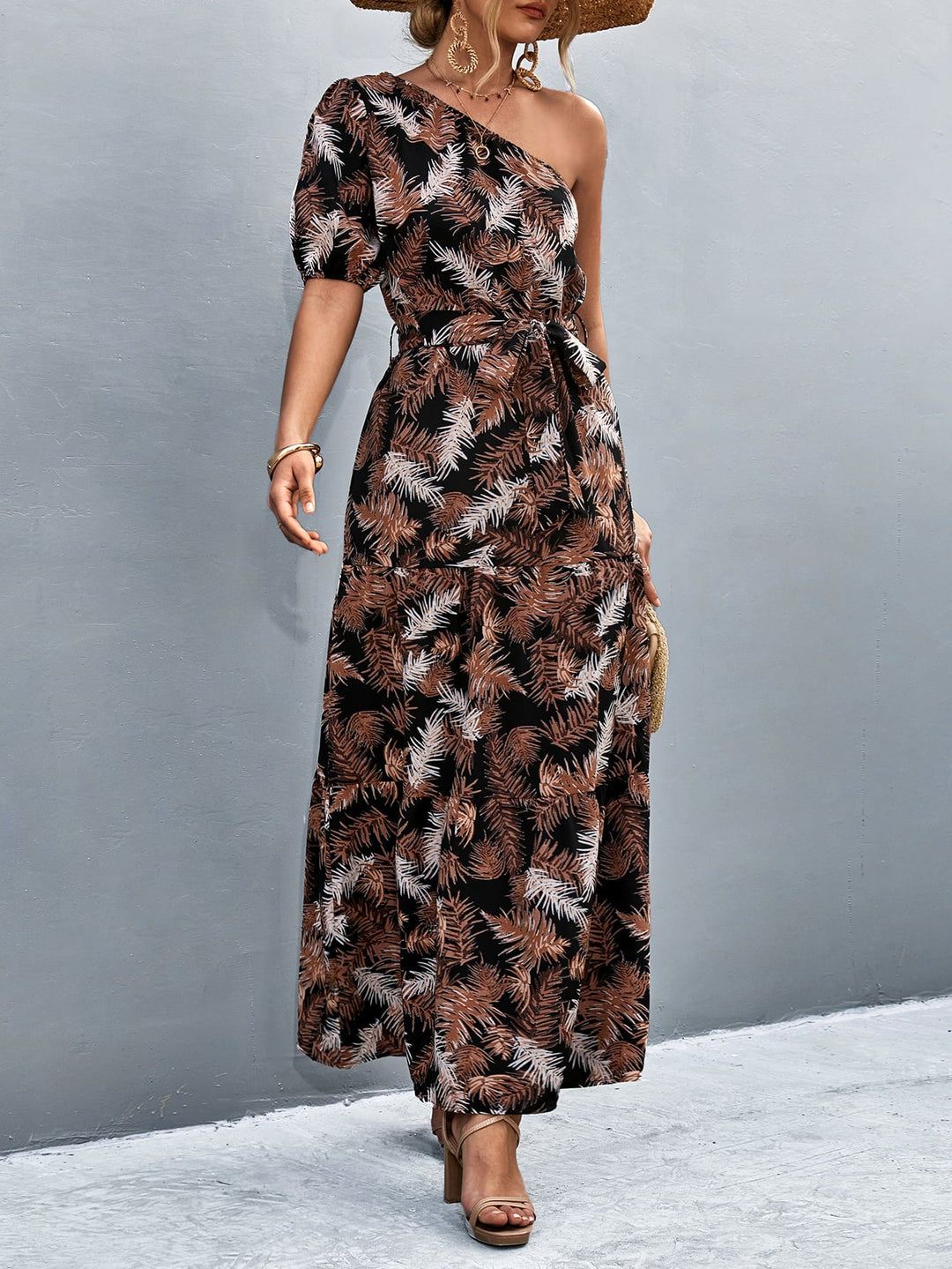 Stilla | Bindebåndtalje One Shoulder Maxi Kjole