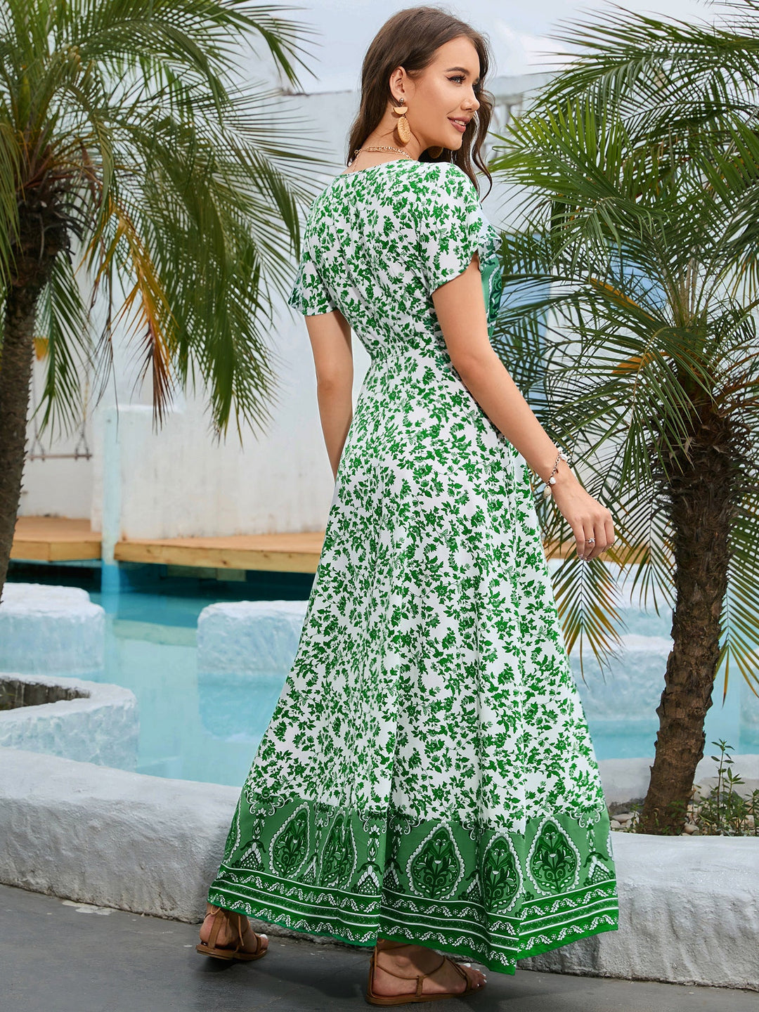 Stilla | Surplice Neck Split Maxi Kjole