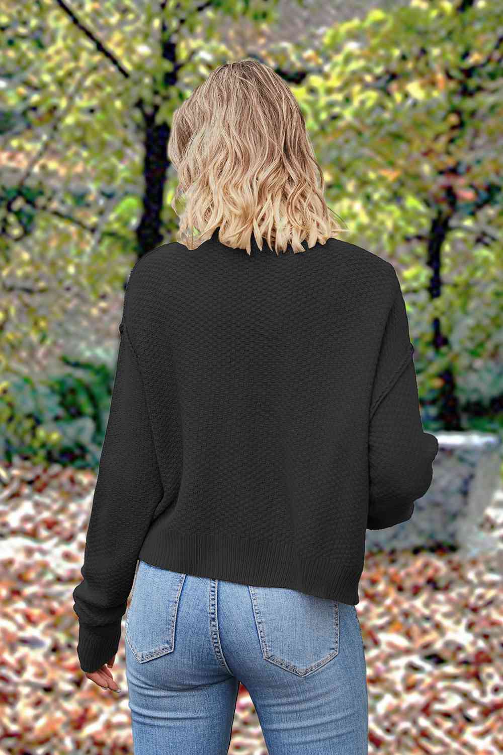Stilla | Op Rund Hals Drop Skulder Cardigan