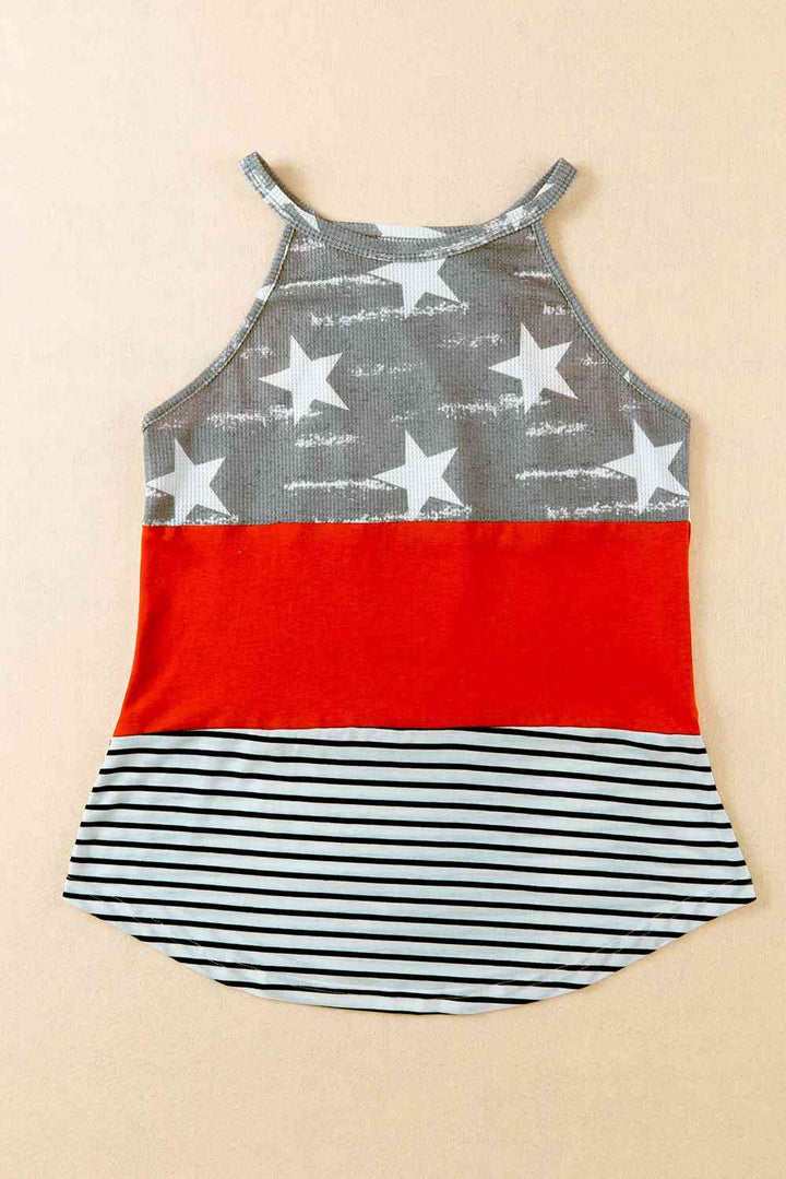 Stilla | Stripe Farveblok Buet Kant Tank