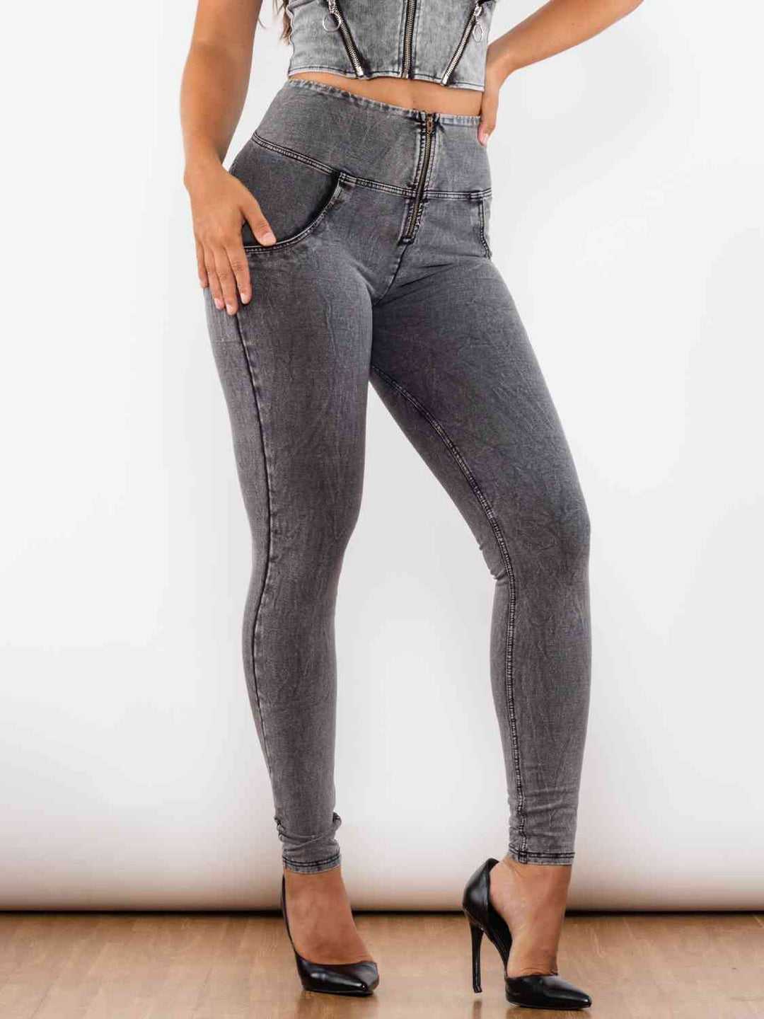 Stilla | Størrelse Lynlås Skinny Jeans