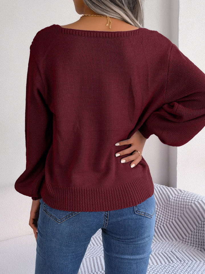 Stilla | Strikket Kvadrat Hals Langærmet Sweater