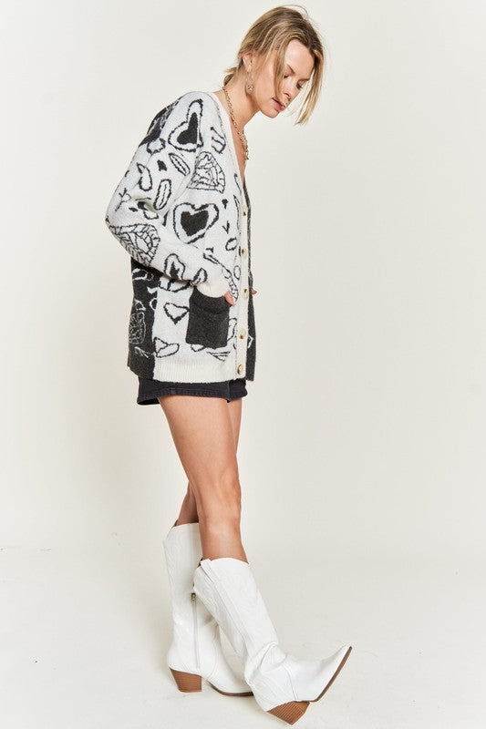 Stilla | Paisley Og Farveblok Cardigan