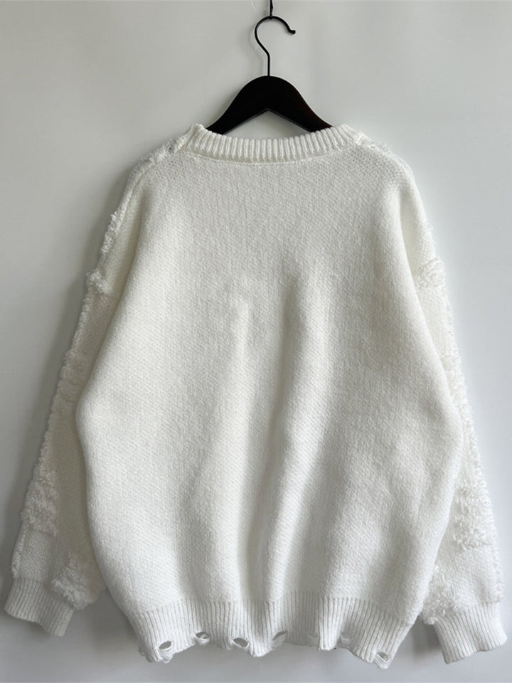 Stilla | Detaljeret Rund Hals Langærmet Sweater